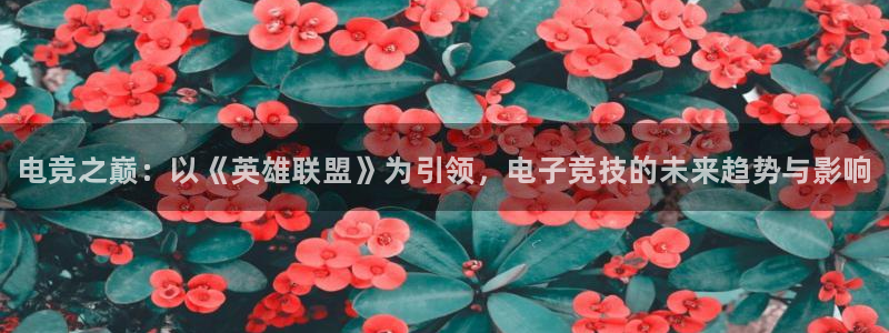 南宫电竞：电竞之巅：以《英雄联盟》为引领，电子竞技的未来趋势与影响